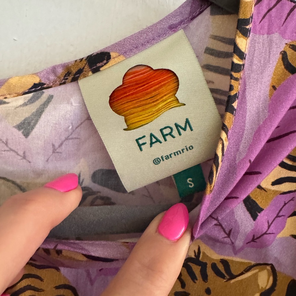FARM Rio Purple and Brown Tiger Print Mini Dress - Picture 3 of 4